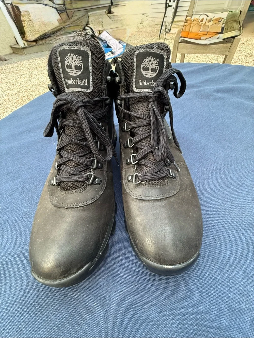 Timberland Leather Black Lace-Up Leather Hiking Boots